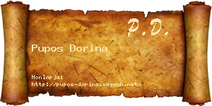 Pupos Dorina névjegykártya